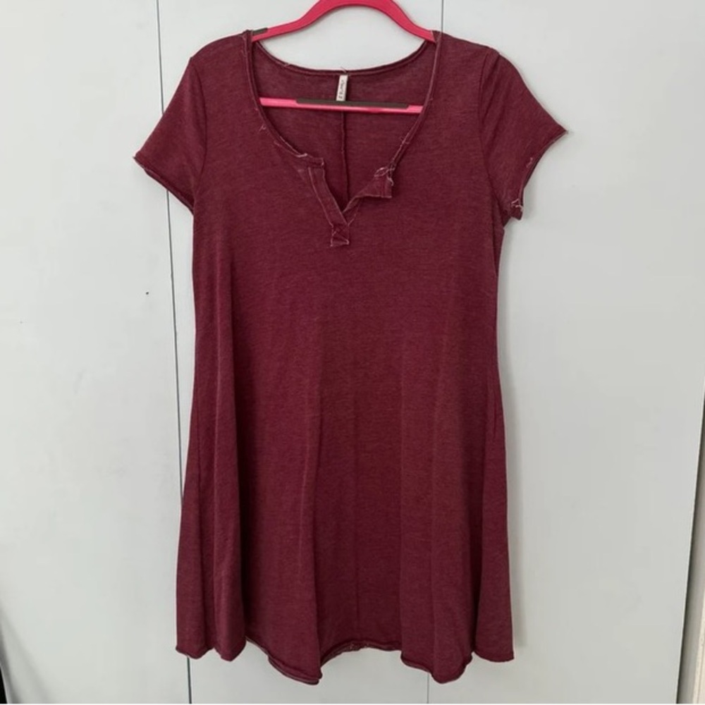 Maroon T-Shirt Dress